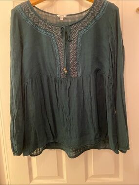 Boho Embroidered Peasant Top -XL